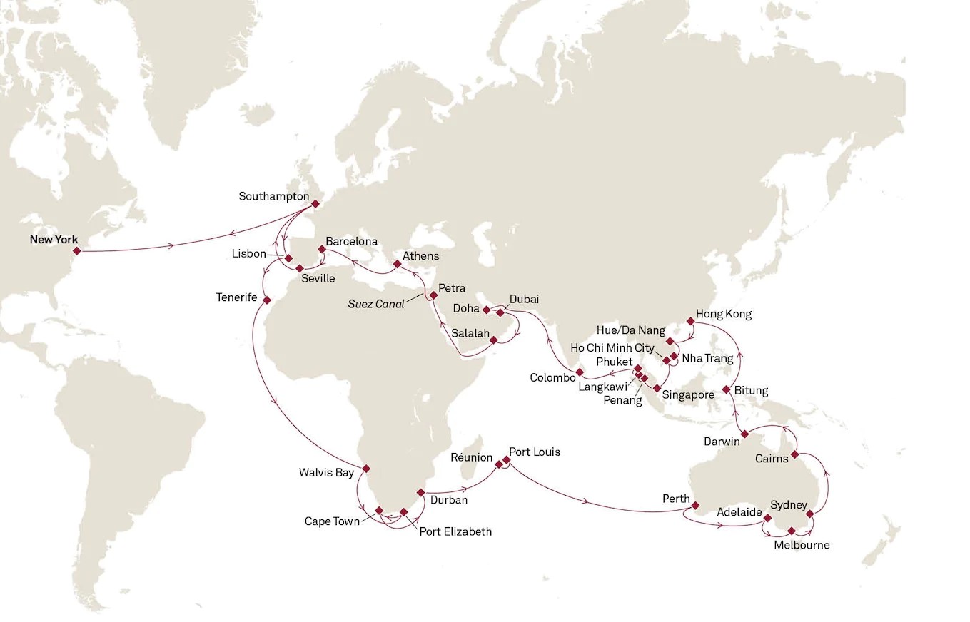 Daniels World Cruise Map 01